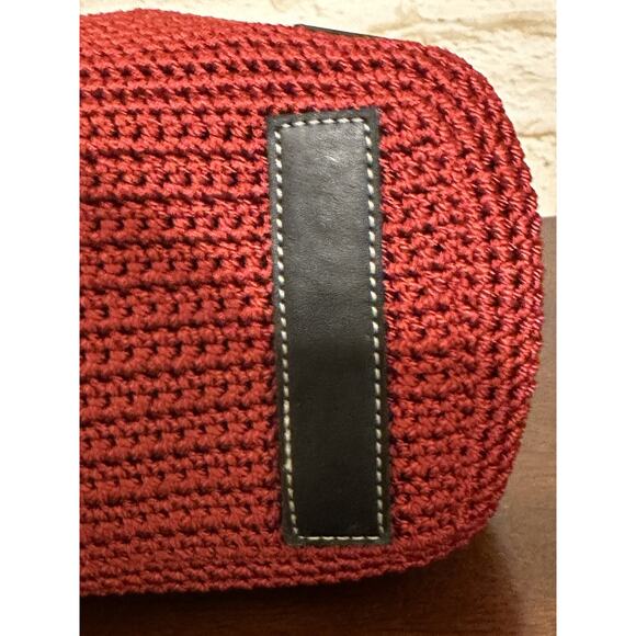 The Sak Red Handbag with Black Leather Trim Handles - Picture 11 of 15